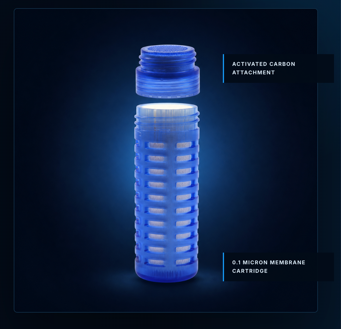 HydraTrail filter cartridge with activated carbon attachment removed